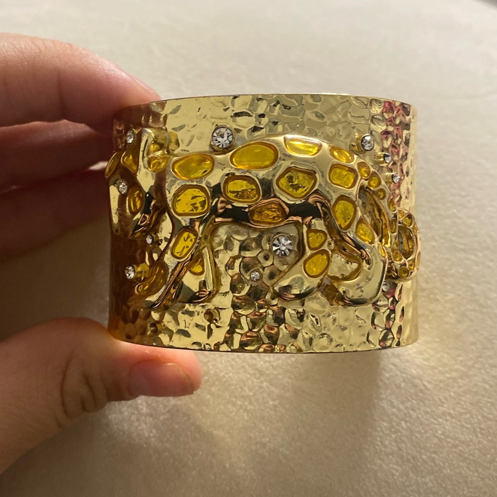 Lilly Pulitzer Gold Cuff with Tiger Design